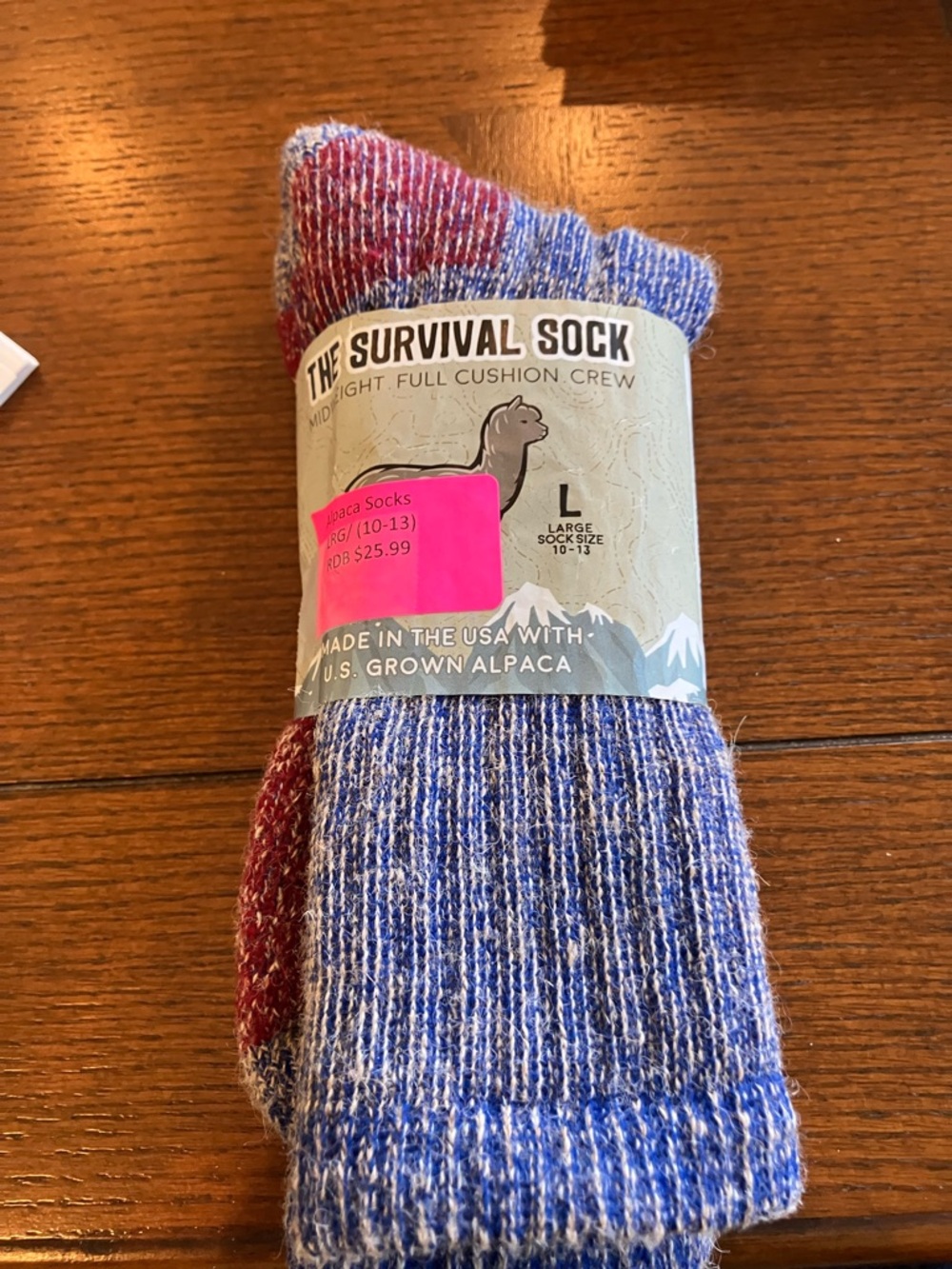 Full Cushion Crew Sock - Blue &
Red